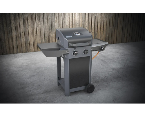 Plynový gril se dvěma hořáky a bočními policemi