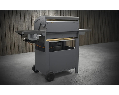 Plynový gril s úložnými plochami a kolečky