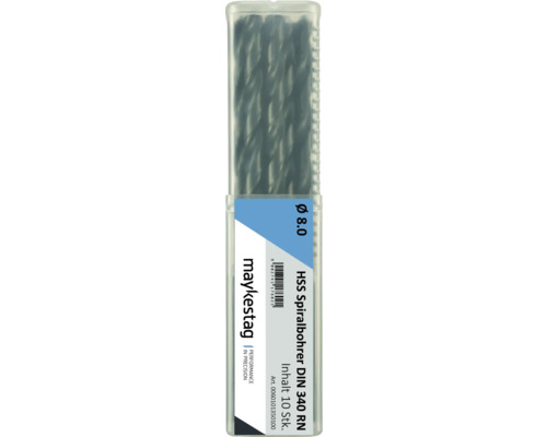 Maykestag HSS spirálový vrták DIN 340 RN, průměr 8.0 mm, 10 kusů