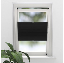 Černá plisovaná žaluzie v okně pro stínění a soukromí