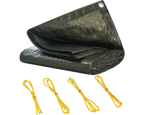 Krycí plachta s oky a čtyřmi upevňovacími lany