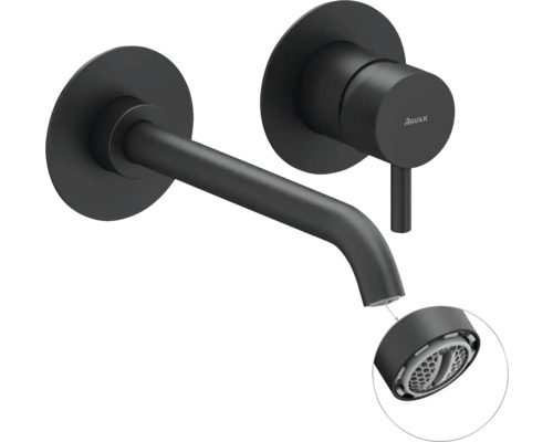 Nástěnná baterie s kulatým designem a perlátorem