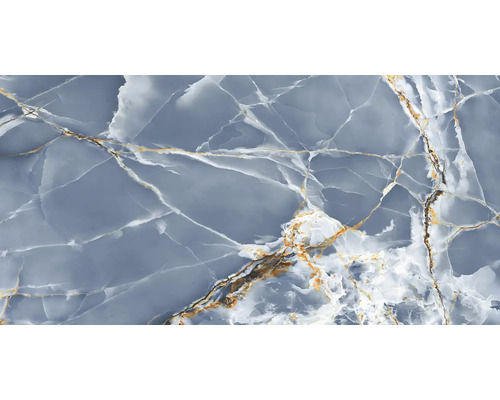 Dlažba imitace mramoru FLICKER Blue 60x120 cm Dekorativní dlaždice s mramorovým vzhledem