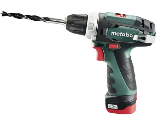 Aku vrtací šroubovák 12V Metabo PowerMaxx BS 600079500, včetně aku a nabíječky Akumulátorový vrtací šroubovák Metabo s vrtákem