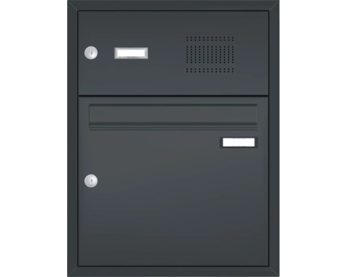 Poštovní schránka s interkomem a dvěma přihrádkami