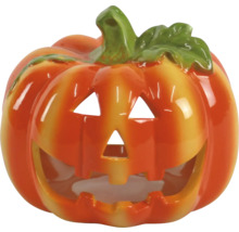 Keramický svícen ve tvaru dýně pro halloweenskou dekoraci