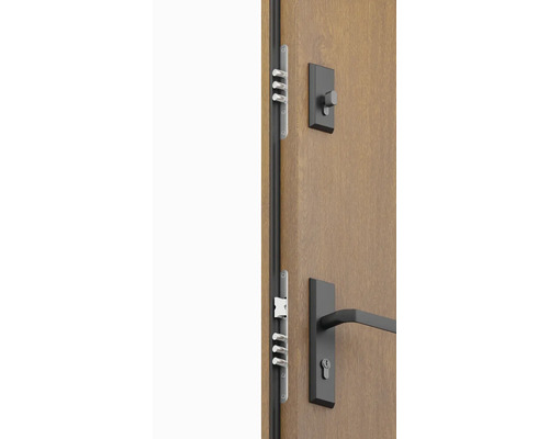 Bezpečnostní dveře s vícebodovým zámkem a kováním