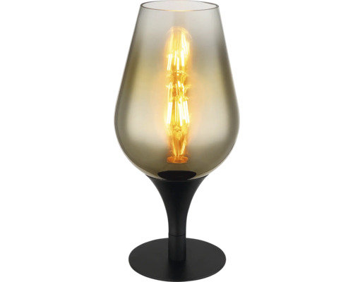 Dekorativní stolní lampa se světelným zdrojem pod skleněnou kupolí