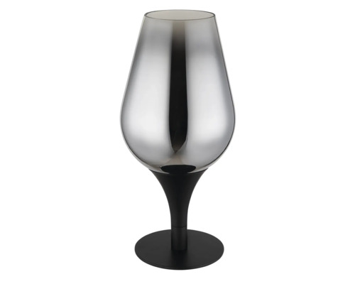 Dekorativní stolní lampa se šedým stínidlem a černou základnou