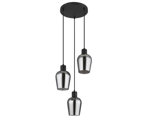 Závěsné svítidlo se třemi světly, kov a kabel