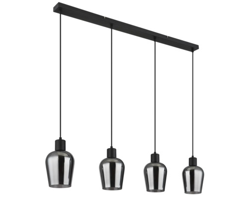 Závěsná lampa se čtyřmi světly a černým trámem