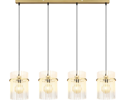 Závěsné svítidlo se čtyřmi světly a průhlednými stínidly