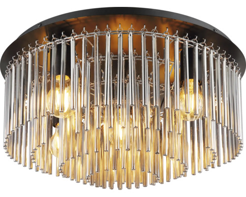 Stropní svítidlo se skleněnými tyčemi a několika žárovkami