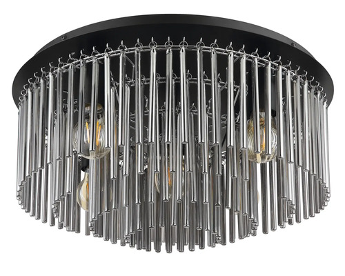 Stropní svítidlo se skleněnými tyčemi a žárovkami