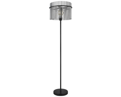 Stojací lampa s kovovým lamelovým stínidlem