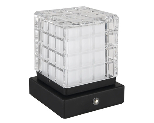 Kubické patní svítidlo s čirým, strukturovaným stínidlem