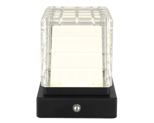 Čtvercové patní svítidlo z akrylového skla a kovu pro venkovní použití