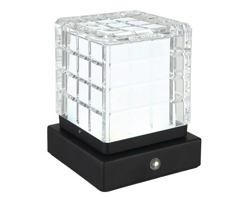 Čtvercové venkovní svítidlo s čirým stínidlem a černou základnou