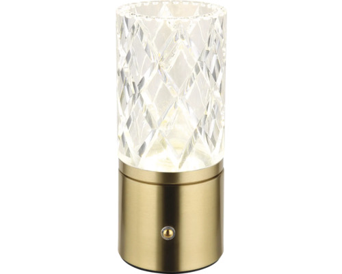 Stolní lampa s křišťálovou strukturou a kovovou základnou