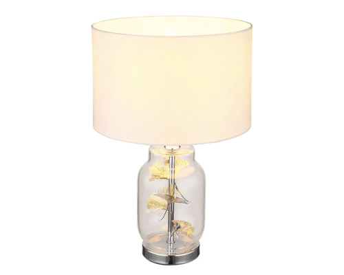 Stolní lampa se stínidlem a ozdobnými listy ginkgo