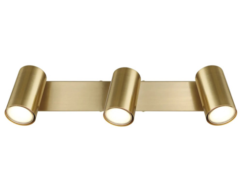 Zlaté nástěnné svítidlo se třemi bodovými světly