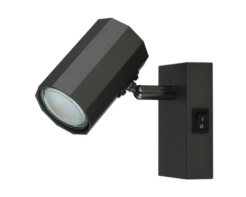 Černé nástěnné svítidlo s vypínačem