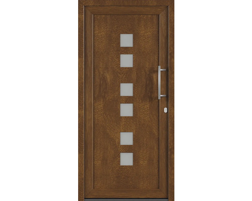 Vchodové dveře se šesti čtvercovými skleněnými vložkami