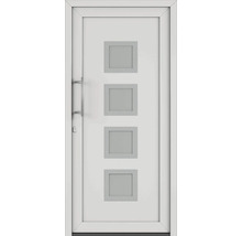 Vchodové dveře se čtyřmi čtvercovými výřezy a madlem