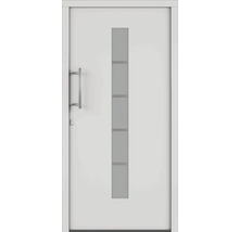 Bílé interiérové dveře se skleněnou výplní a klikou