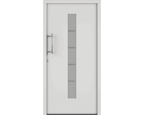 Plastové vchodové dveře AK850 100 x 200 cm P bílá Bílé interiérové dveře se skleněnou výplní a klikou