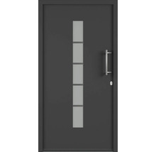 Vchodové dveře se skleněnou vložkou a nerezovou klikou