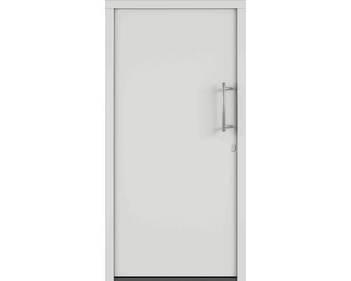 Plastové vchodové dveře AK851 100 x 200 cm L bílá Bílé interiérové dveře s nerezovou klikou