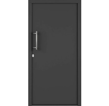 Šedé vchodové dveře s klikou