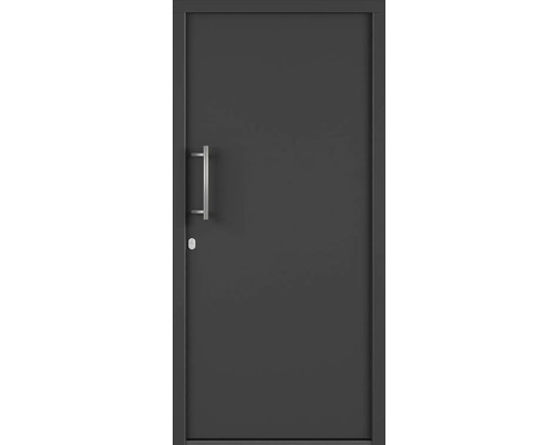 Plastové vchodové dveře AK851 100 x 210 cm R bílá/antracit Šedé interiérové dveře s klikou