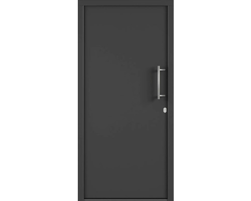 Plastové vchodové dveře AK851 100 x 210 cm L bílá/antracit Šedé vchodové dveře s klikou a zámkem