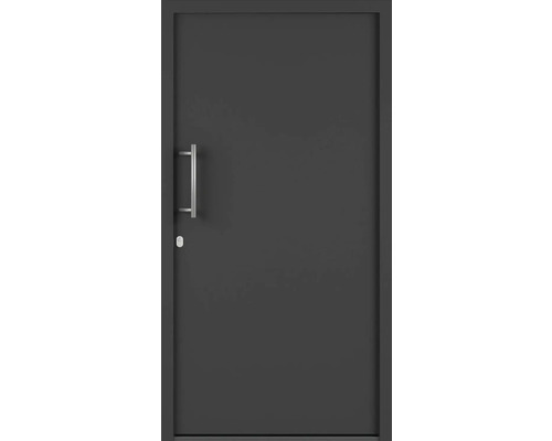 Plastové vchodové dveře AK851 110 x 210 cm R bílá/antracit Šedé interiérové dveře s klikou