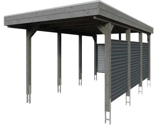 Dřevěný přístřešek pro auto s bočními stěnami