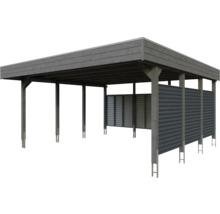 Dřevěný carport s bočními prvky ochrany proti větru