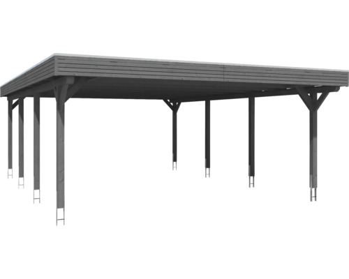 Dřevěný přístřešek pro auto s rovnou střechou