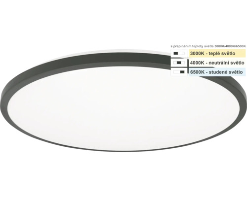 LED stropní svítidlo Top Light Onyx KM CCT IP44 18 W 1800 lm 3000-4000-6500 K černé LED stropní svítidlo Top Light Onyx KM CCT IP44 18 W 1800 lm 3000-4000-6500 K černé