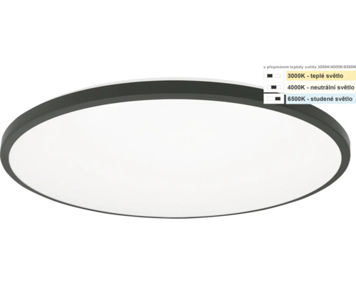 LED stropní svítidlo Top Light Onyx KL CCT IP44 24 W 2400 lm 3000-4000-6500 K černé