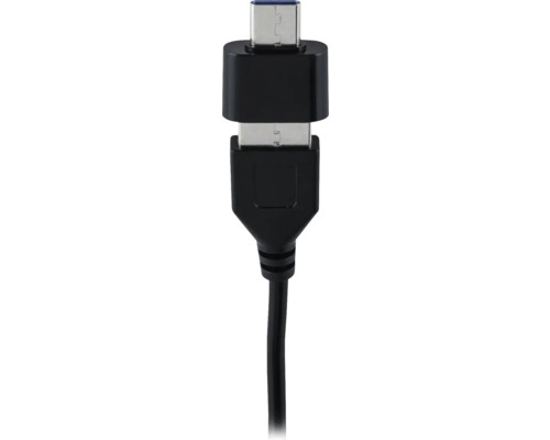 Černý USB kabel s konektory USB typu A a USB typu C