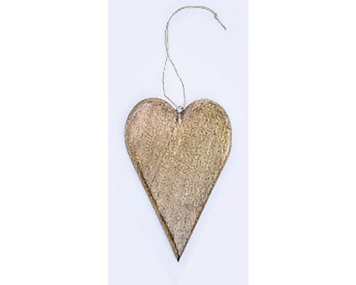 Srdce závěsné mangové dřevo 20 x 15 x 2 cm Dekorativní srdce k zavěšení