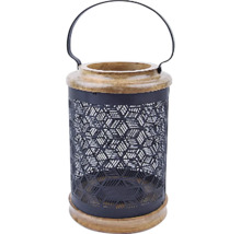 Dekorativní lucerna z kovu a dřeva s držadlem