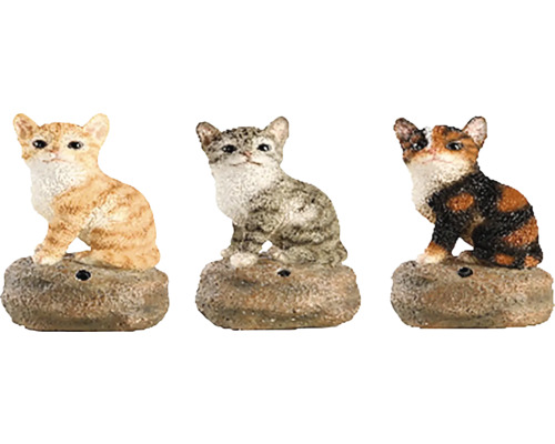 Tři dekorační figurky koček na podstavcích