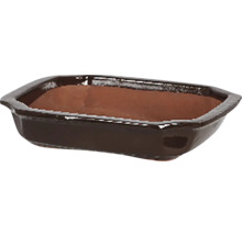 Květináč na bonsaje keramický 20 x 15 x 6 cm BONSAI S hnědý
