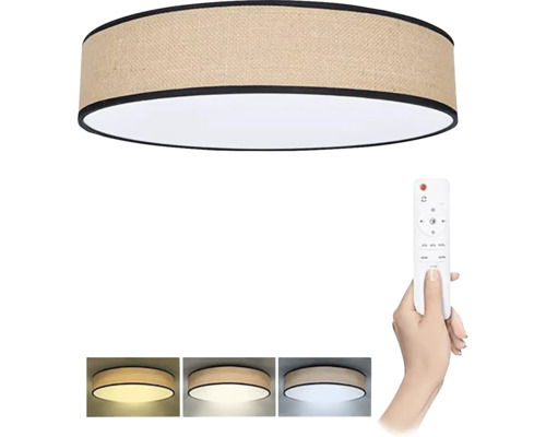 LED stropní svítidlo Solight WO8003 Brownie 48 W 3360 lm 3000-6000 K ratan s dálkovým ovládáním