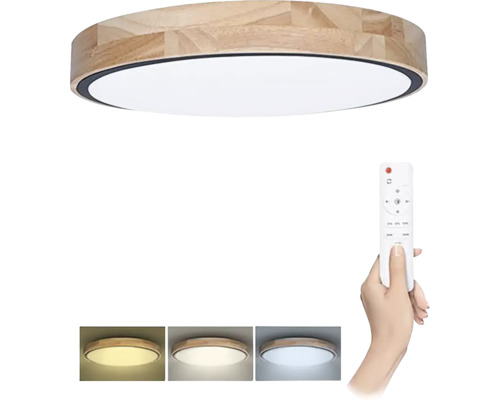 LED stropní svítidlo Solight WO8005 Iron Oak 48 W 3360 lm 3000-6000 K dub s dálkovým ovládáním