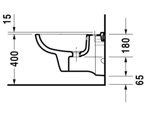 Technický nákres závěsného WC s rozměry