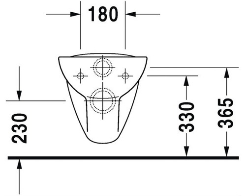 Technický nákres závěsného WC s rozměry